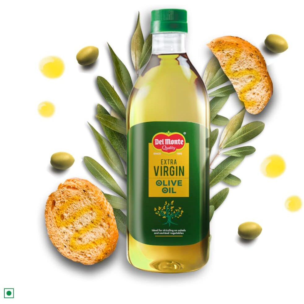 Del Monte Extra Virgin Olive Oil, Cold Extracted, Ideal for drizzling on salads & sauteed vegetables, 1L