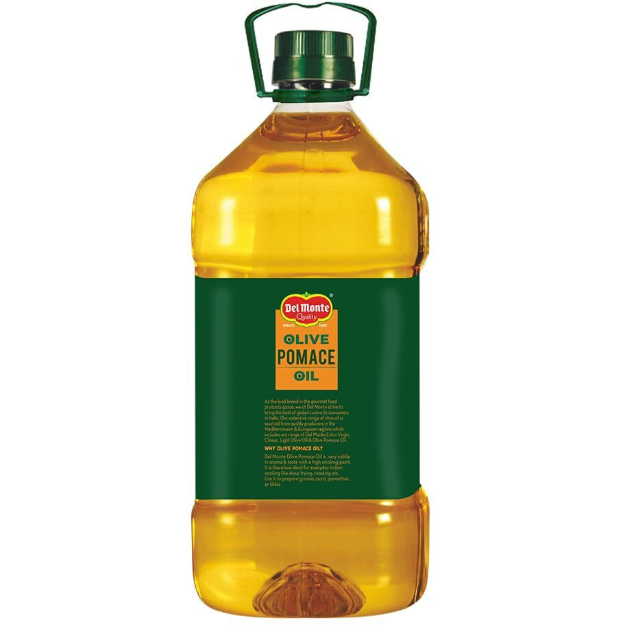 Del Monte Pomace Olive Oil, Ideal for Everyday Indian Cooking & Deep Frying, 5L