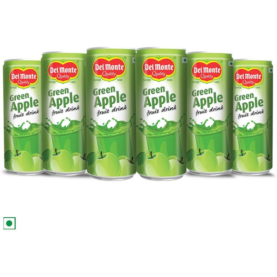 Del Monte Green Apple Fruit Drink Gift Pack, Pack of 6, 240ml