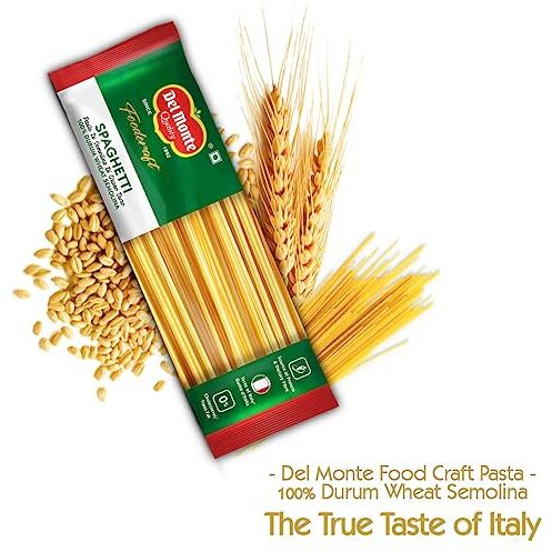 Del Monte Foodcraft Spaghetti Pasta (100% Durum Wheat - No Maida), 400/500 grams