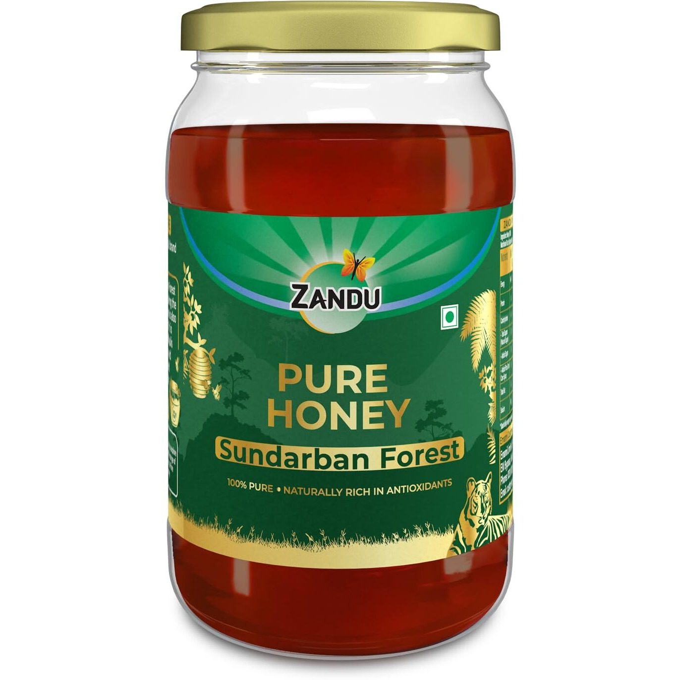 Zandu Pure Honey Sundarban Forest, Natural Honey from the Largest Mangrove Forest, Multi Flora & Medicinal Properties, Comes without Added Sugar & Preservatives, 100% Natural, Glass Jar, 500g