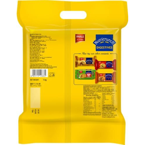 Parle Nutricrunch Classic Digestive Cookies, 1000g
