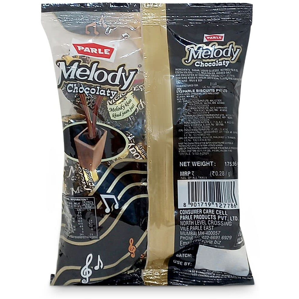 Parle Melody Chocolaty Toffee, Caramel, 200 grams Pouch