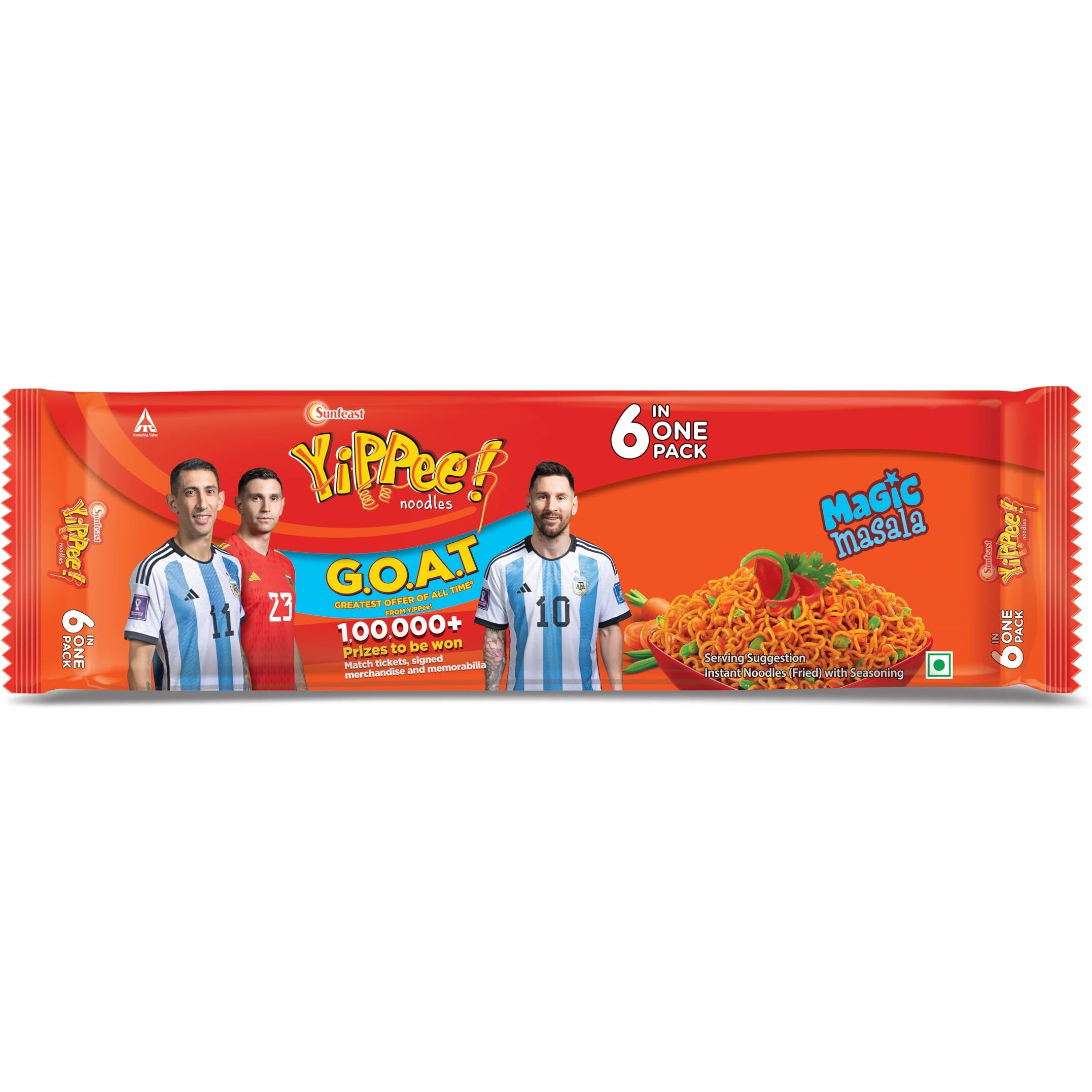 Sunfeast Yippee Noodles - Magic Masala, 420g Free Sunfeast Yippee Mood Masala 70g wroth 15rs