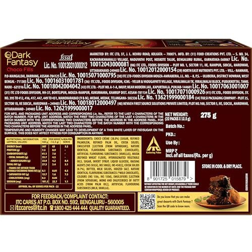 Sunfeast Dark Fantasy Choco Fills, 275g, Original Filled Cookies with Choco Crme