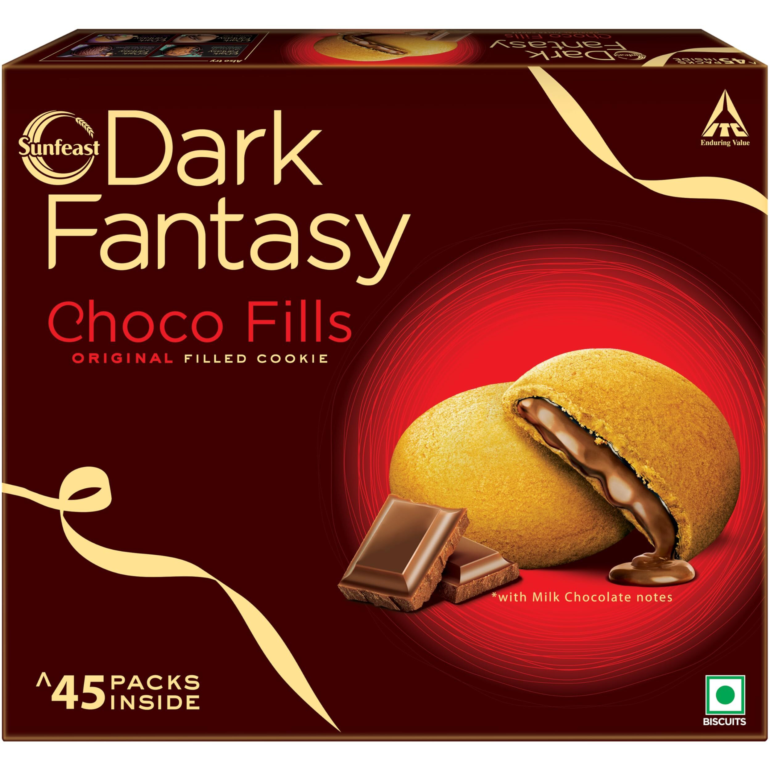 Sunfeast Dark Fantasy Choco Fills, 600g, Original Filled Cookies with Choco Crme