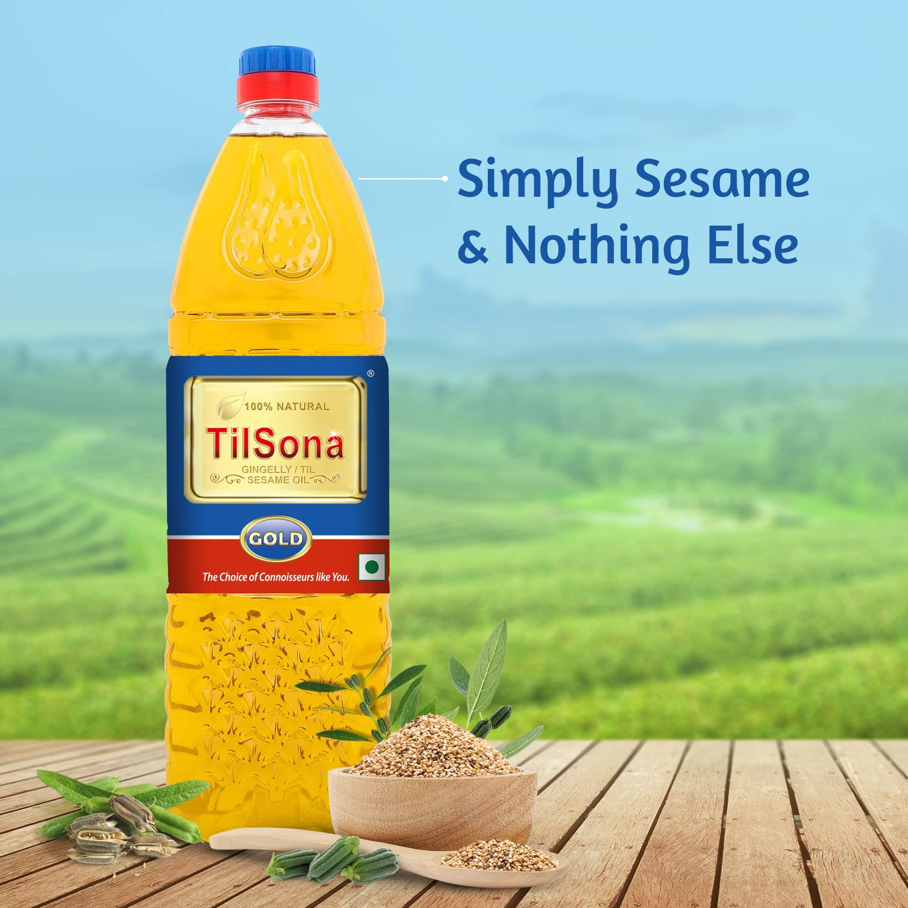 Tilsona Gold Sesame Oil (Cooking Oil) | 1 Litre Pet Bottle | 100% Pure & Natural Til Oil | No Artifical Flavours & Preservatives | The World Health Organisation