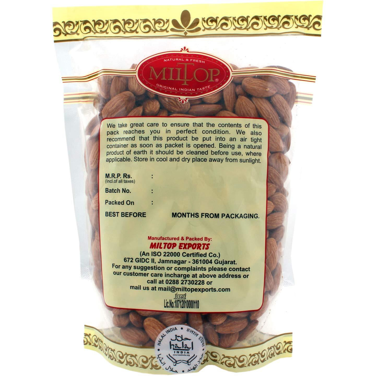 Miltop California Almonds, 500g