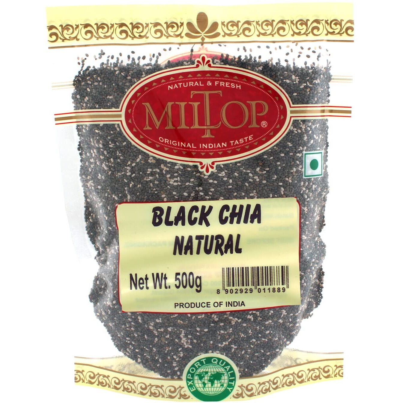 Miltop Chia Seeds 500g - Non-GMO Seeds | Rich in Omega -3 & Fibre | Healthy Snacks for Weight loss management