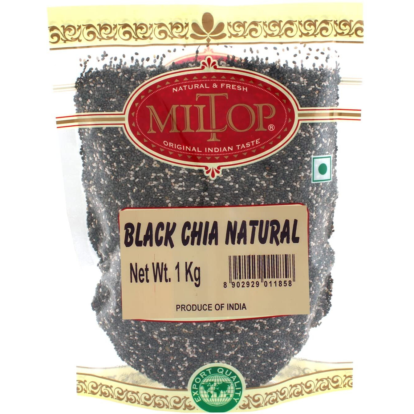 Miltop Chia Seeds 1 kg - Non-GMO Seeds | Rich in Omega -3 & Fibre | Healthy Snacks for Weight loss management