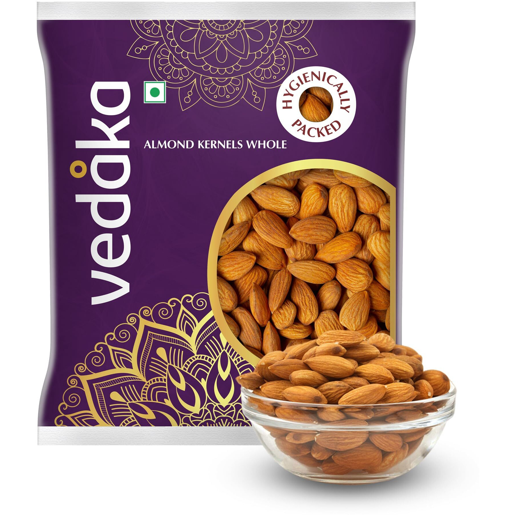 Amazon Brand - Vedaka 100% Natural California Almonds | 500g | Premium Badam | High in Fiber | Hygienically Packed | Grade - Independence