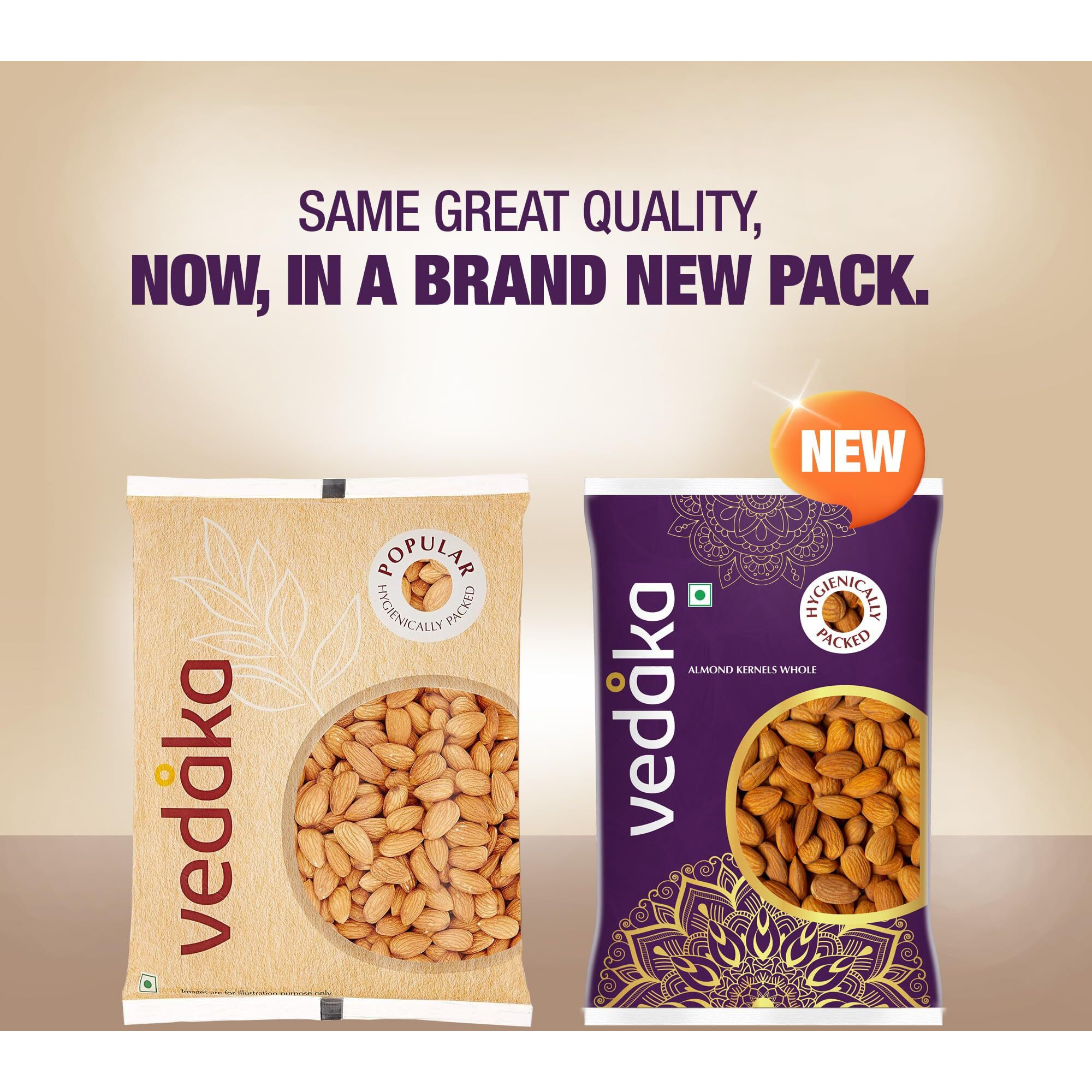 Amazon Brand - Vedaka 100% Natural California Almonds | 1kg | Premium Badam | High in Fiber | Hygienically Packed | Grade - Independence