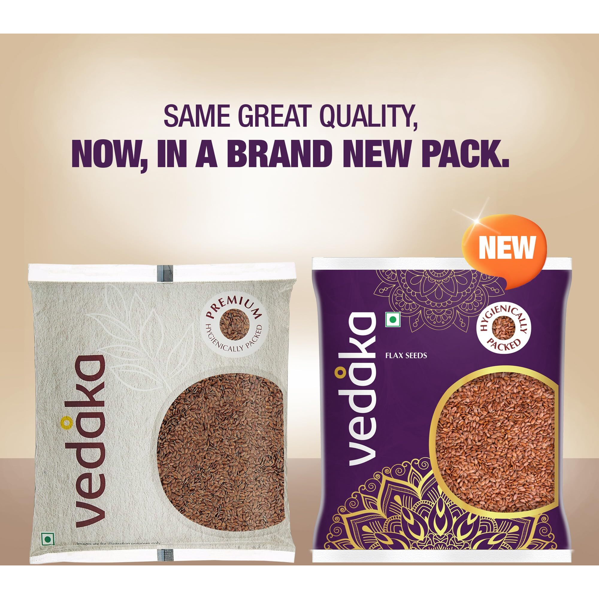Amazon Brand - Vedaka Premium Raw Flaxseeds | 500g