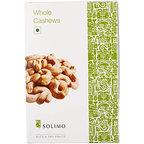 Amazon Brand - Solimo Premium Cashews (Grade W240) | 500gm | Gluten Free & Plant Based Protein | Premium Kaju Nuts, Dried