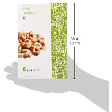 Amazon Brand - Solimo Premium Cashews (Grade W240) | 500gm | Gluten Free & Plant Based Protein | Premium Kaju Nuts, Dried