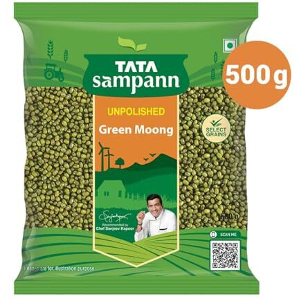 Tata Sampann Unpolished Green Moong Dal (Whole), 500g