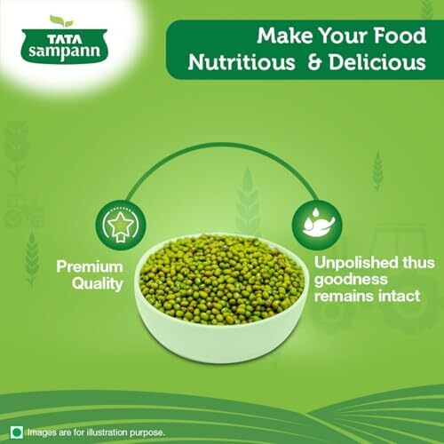 Tata Sampann Unpolished Green Moong Dal (Whole), 500g