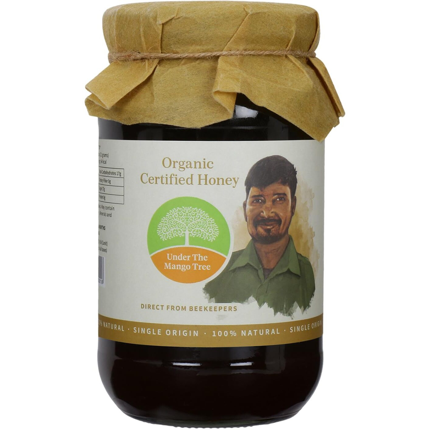 UTMT Under the Mango Tree Certified Organic Honey, 500g - 100% Pure, Natural & Ethically Sourced | Raw & unprocessed honey with no preservatives, Single Origin Honey.