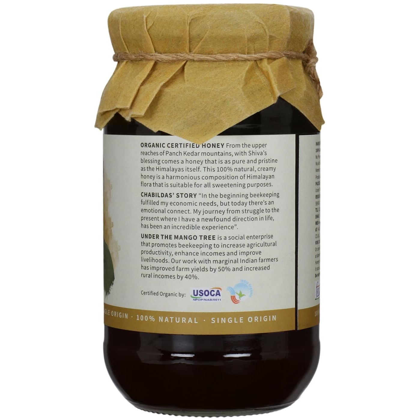 UTMT Under the Mango Tree Certified Organic Honey, 500g - 100% Pure, Natural & Ethically Sourced | Raw & unprocessed honey with no preservatives, Single Origin Honey.
