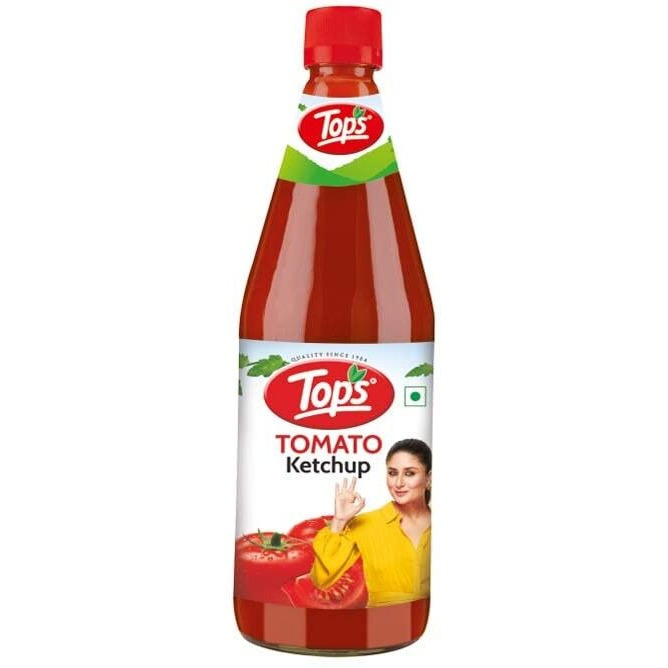 TOPS Tomato Ketchup - 500 gm Glass Bottle |Made with the goodness of juicy hand-picked tomatoes|No Added Colour & Flavour.