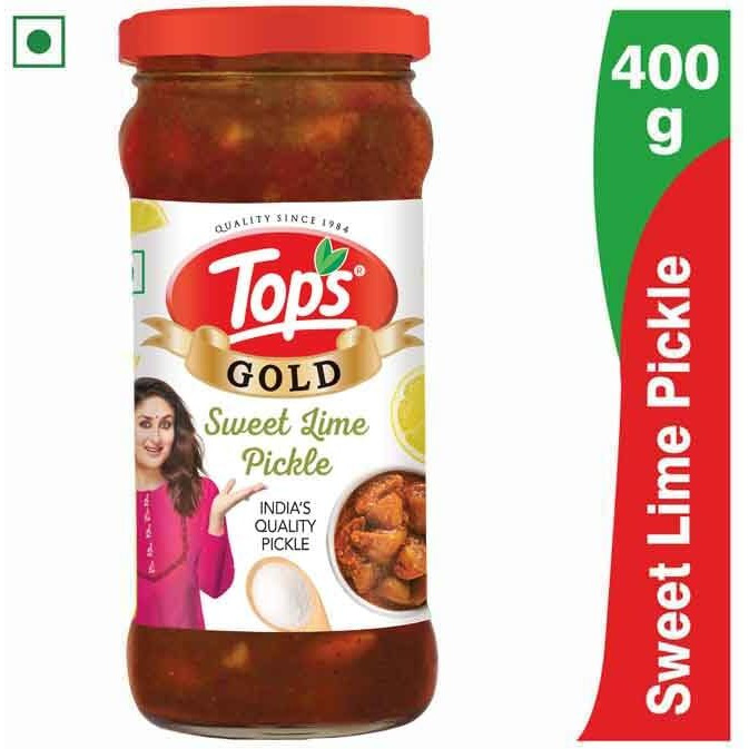 TOPS Pickle Sweet Lime - 400 gm Glass Bottle |Infused with aromatic spices for a mouth watering taste.