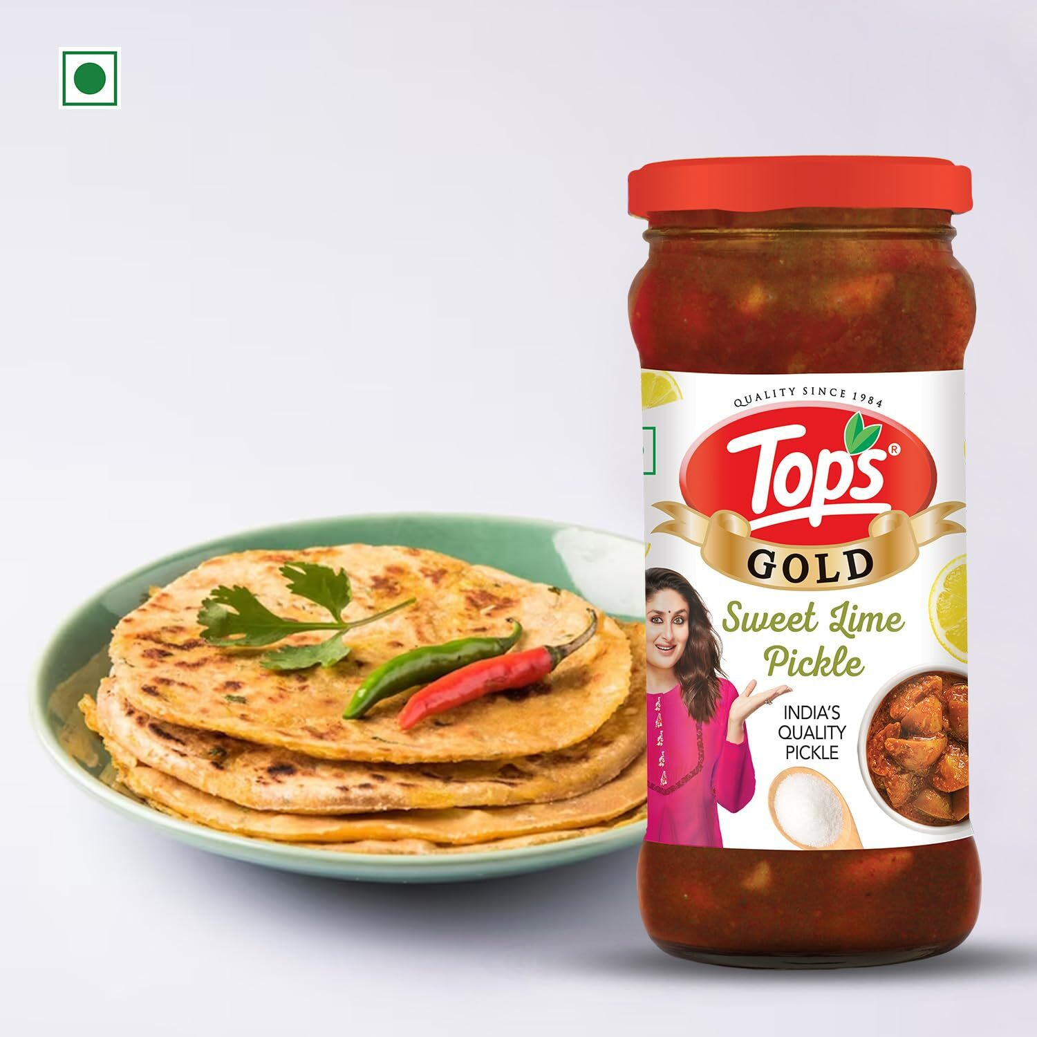 TOPS Pickle Sweet Lime - 400 gm Glass Bottle |Infused with aromatic spices for a mouth watering taste.