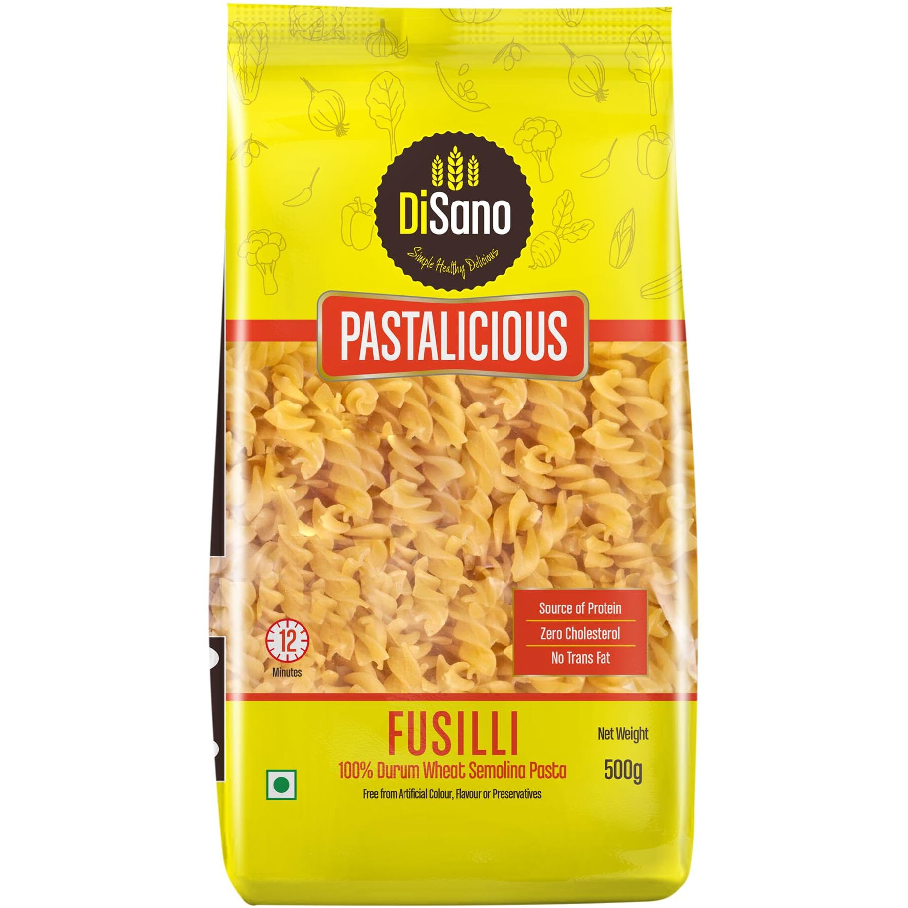 DiSano Pastalicious 100% Durum Wheat Fusilli Pasta, 500g