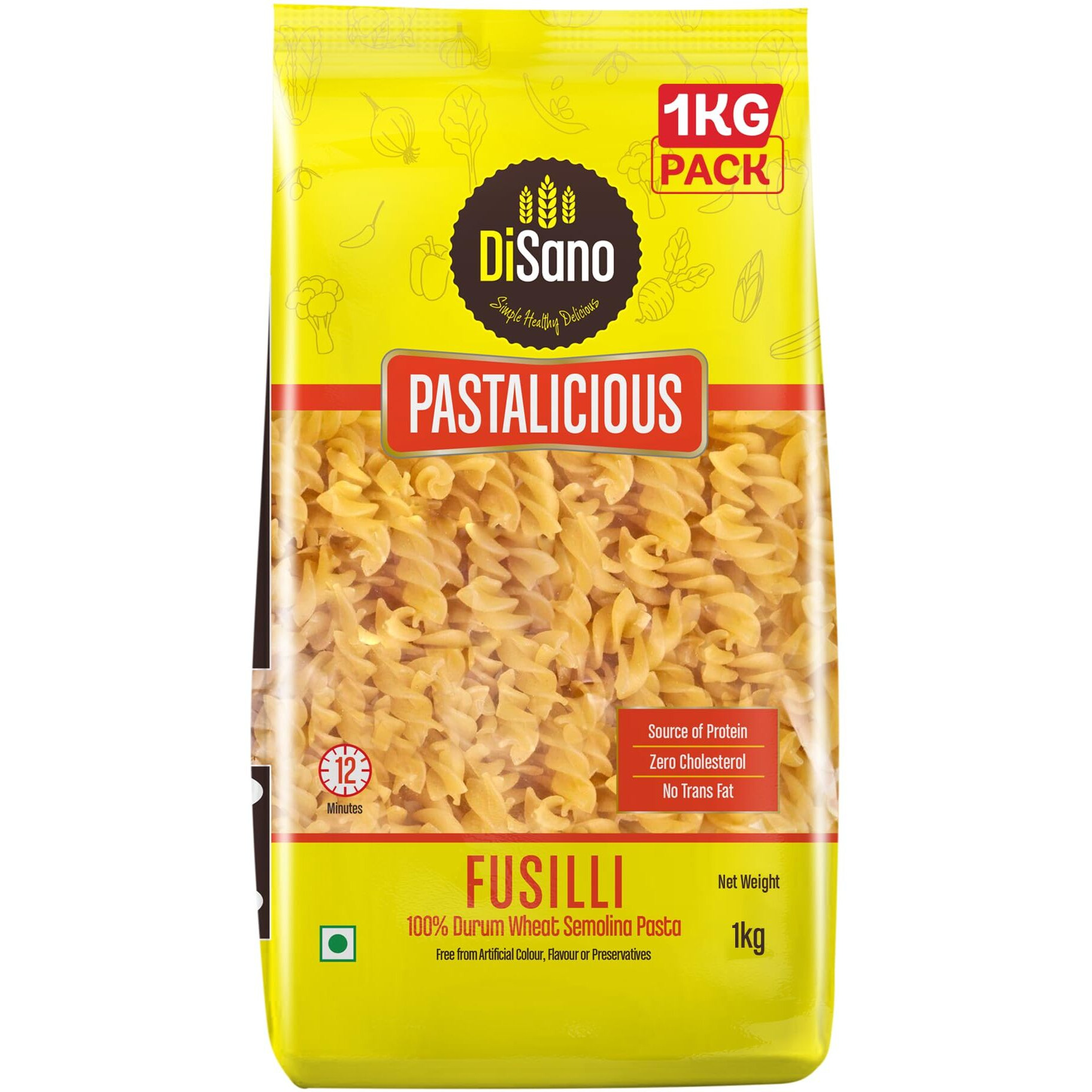DiSano Pastalicious 100% Durum Wheat Fusilli Pasta, 1kg
