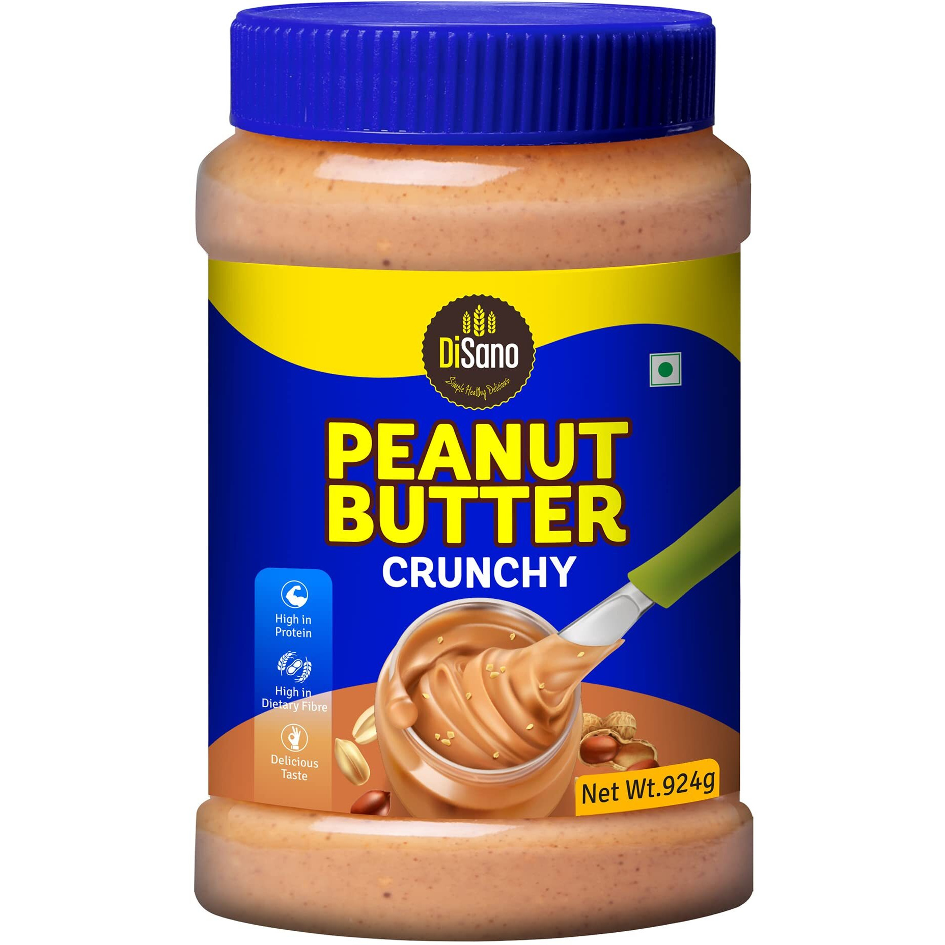 DiSano Peanut Butter, Crunchy, Classic, 25% Protein with Vitamins & Minerals, 924 grams