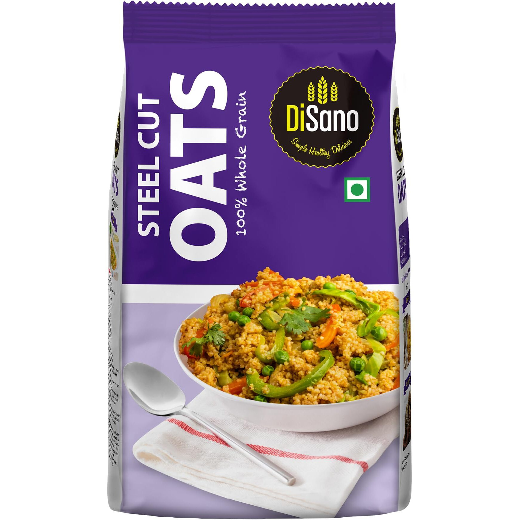 DiSano Steel Cut Oats, Diet Food for Weight Loss, Breakfast Cereal, Gluten Free, 1kg
