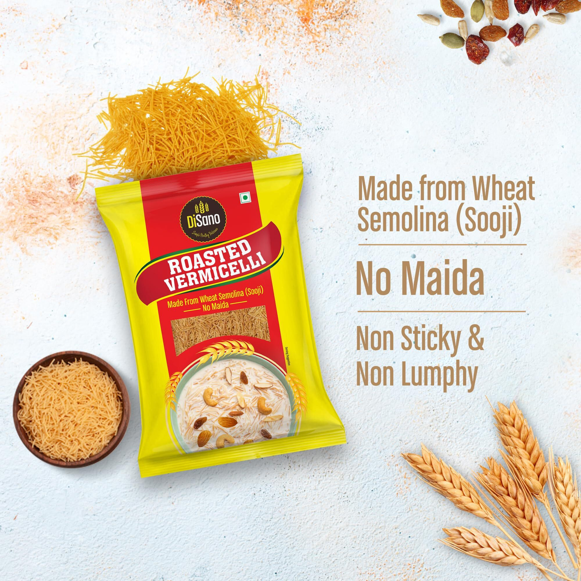 DiSano Roasted Wheat Vermicelli, No Maida, 850g
