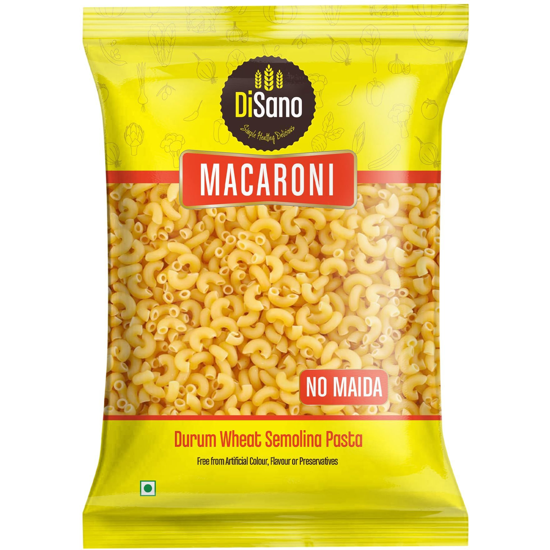 DiSano Macaroni Pasta, No Maida, 850gm, High Protein