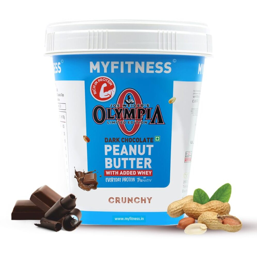 MYFITNESS High Protein Peanut Butter Chocolate Flavour Cruncy 1kg | Dark Chocolate Peanut Butter With Added Whey | 25g Protein for Muscle Building | Tasty Nut Butter Spread for your Bread & Smoothies