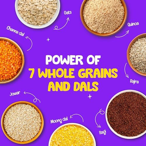 Yogabar Multigrain Moon & Star Chocos Cereal Breakfast, Zero Maida, Delicious Chocolate Chocos for Kids & Adults, Protein Food, 0 Added Preservatives, Has Jowar, Bajra, Ragi, Quinoa Oats, P1