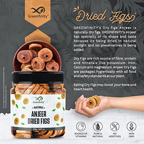 GreenFinity Premium Afghani Anjeer - 250 grams | Dried Figs | Natural, Rich in Iron, Fibre & Vitamins Fig / Afghanistan Anjir Dry Fruit Jar Pack.