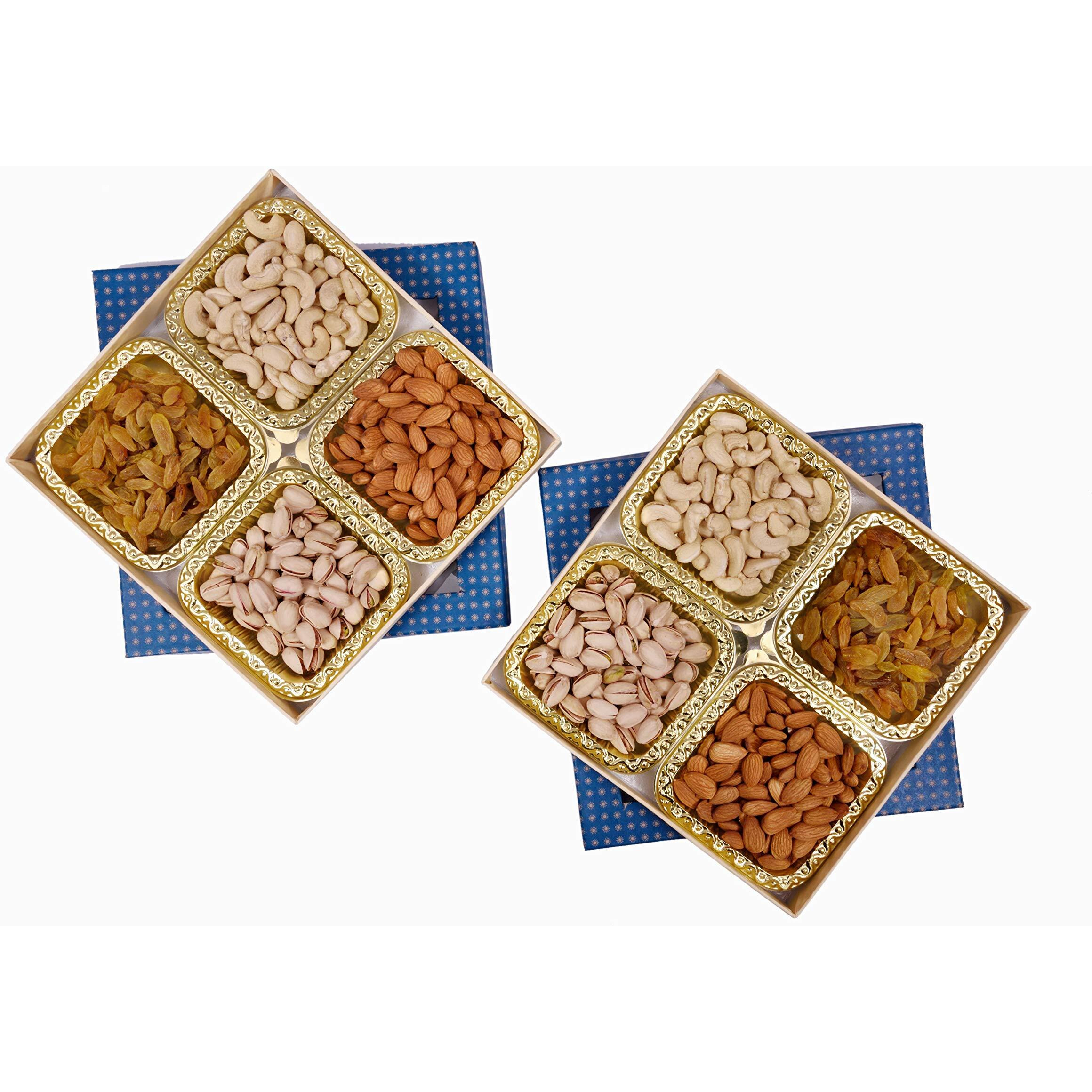 NatureVit Dry Fruits Combo Gift Pack, 400g (Cashew, Almond, Pistachios, and Raisins) - Healthy Gift Hamper for Every Occasion | Rakhi Gift Hamper for Brother Sister and Bhabhi | Diwali Gift Pack for Family, Friends, Corporate Office Gifts Combo | Deepawali Celebration Pack