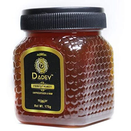 DADEV Unprocessed Raw Forest Honey-350gm (Pack of 2-175gm) 100% Pure Raw Honey Unprocessed and Organic Honey