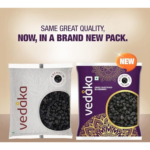 Amazon Brand - Vedaka Premium Whole Candied Blueberries | No preservatives | 500g