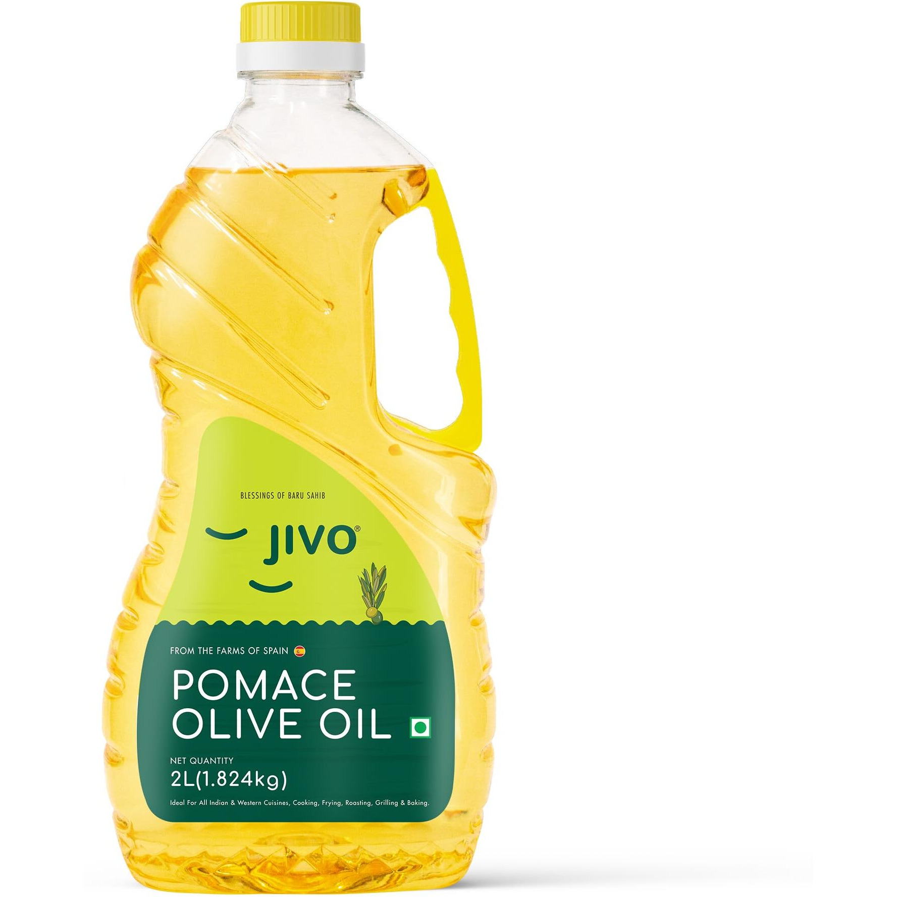 Jivo Everyday Cooking Pomace Olive Oil | Rich in MUFA, Low in Saturated Fat - 2 Litre (Pack of 1)