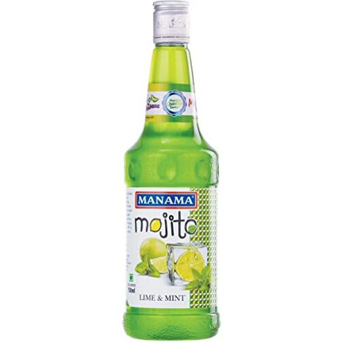 Manama Lime and Mint Mojito Syrup | Mixer for Mocktails, Cocktails, Drinks, Juices, Beverages | Non Alcoholic Mix 750ML Bottle