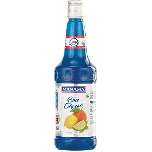 Manama Blue Curacao Syrup | Mixer for Mocktails, Cocktails, Drinks, Juices, Beverages | Non Alcoholic Mix 750ML Bottle