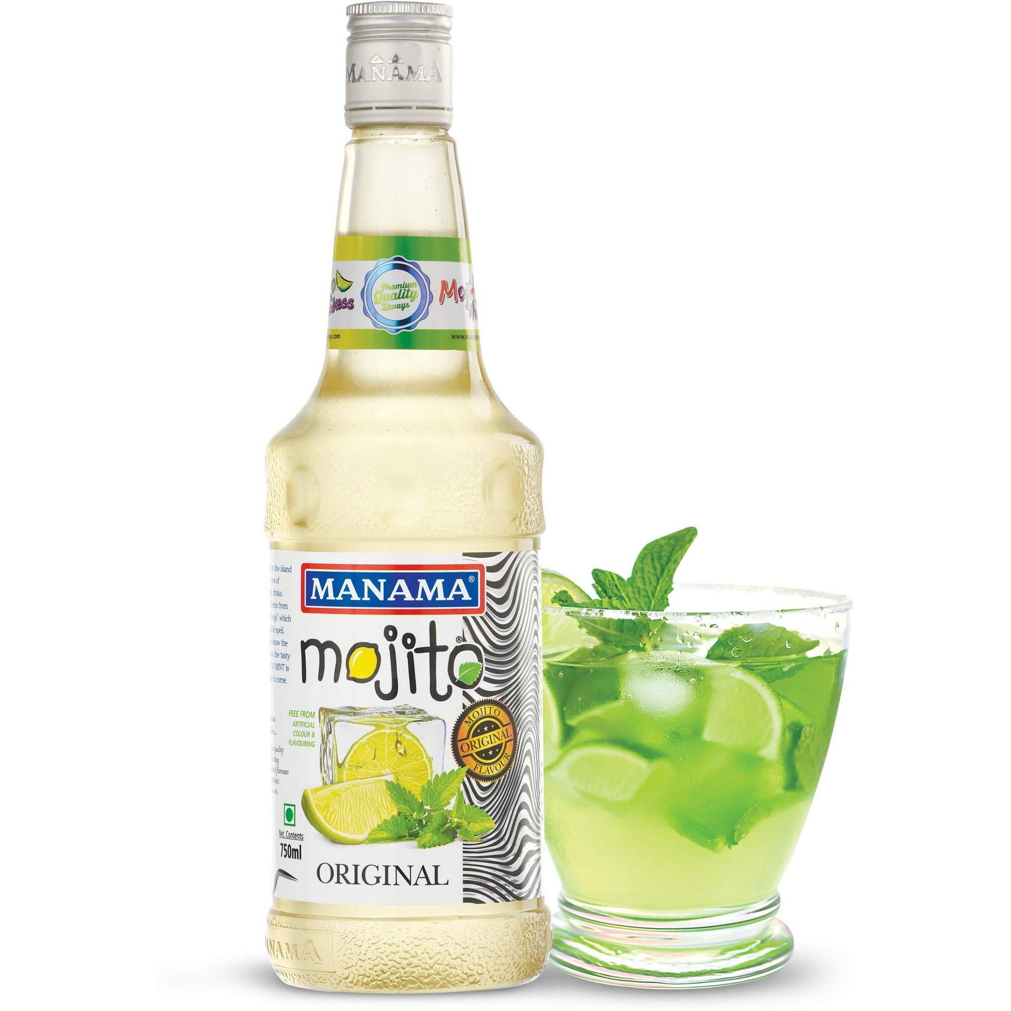 Manama Original Mojito Syrup for Mocktails and Cocktails, 750ML