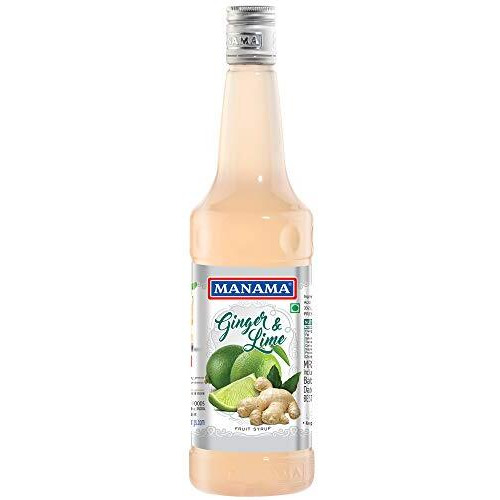 Manama Ginger and Lime Syrup | Mixer for Mocktails, Cocktails, Drinks, Juices, Beverages | Non Alcoholic Mix 750ML Bottle