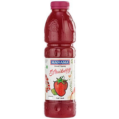 Manama Strawberry Fruit Crush for Dessert Toppings Like Ice Creams and Shakes (1Litre)