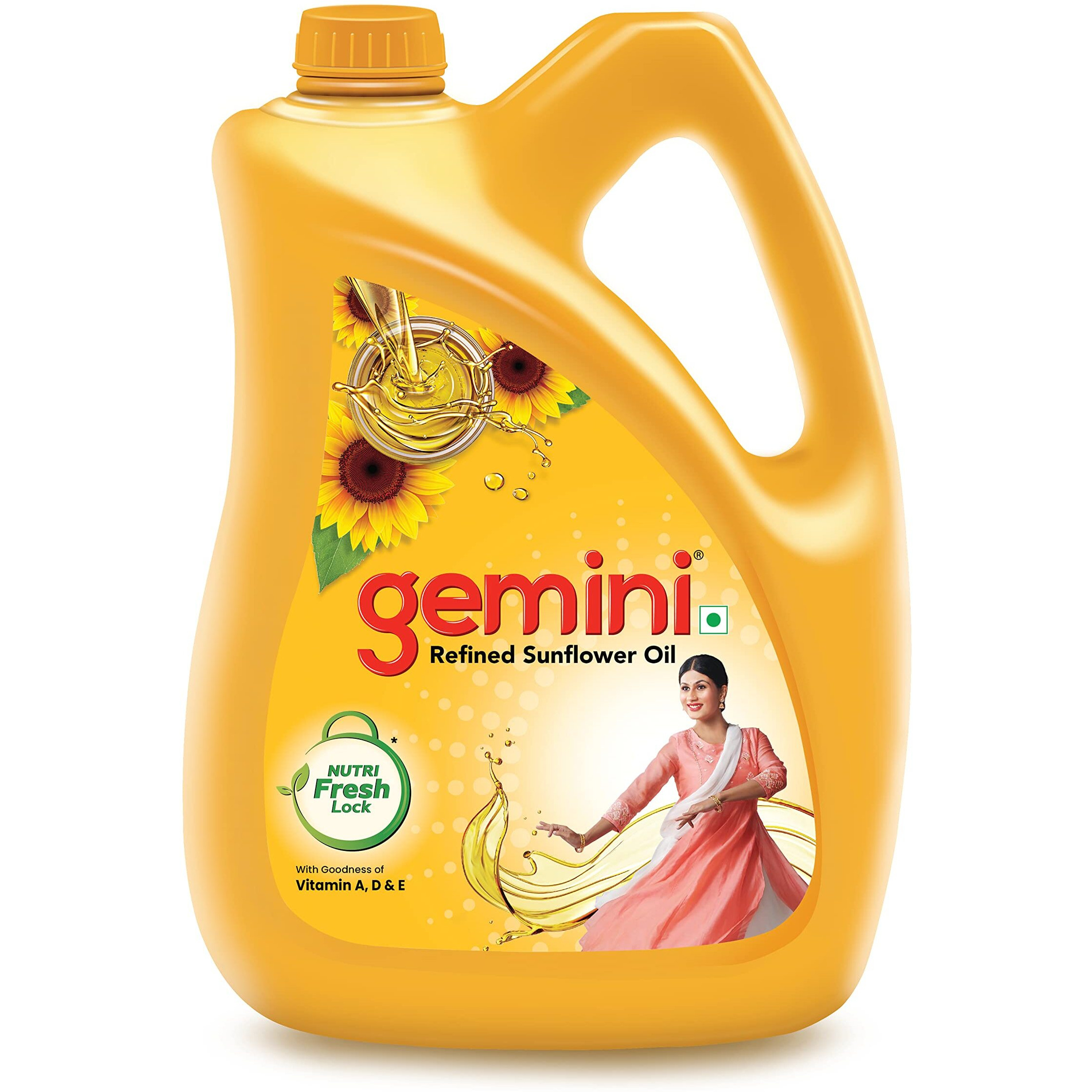 Gemini Oil_ARIPL Gemini Refined Sunflower Oil Jar, 5L (West)