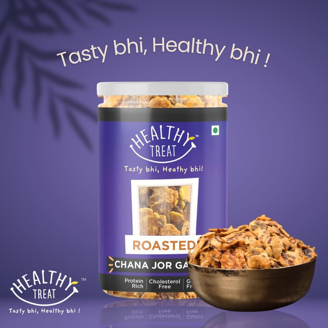 Healthy Treat Roasted Chana Jor Garam Snacks 200 gm | Oil-free Snack | Ready-to-eat | Healthy Snacks | Low in calories | High in protein | Roasted Snack