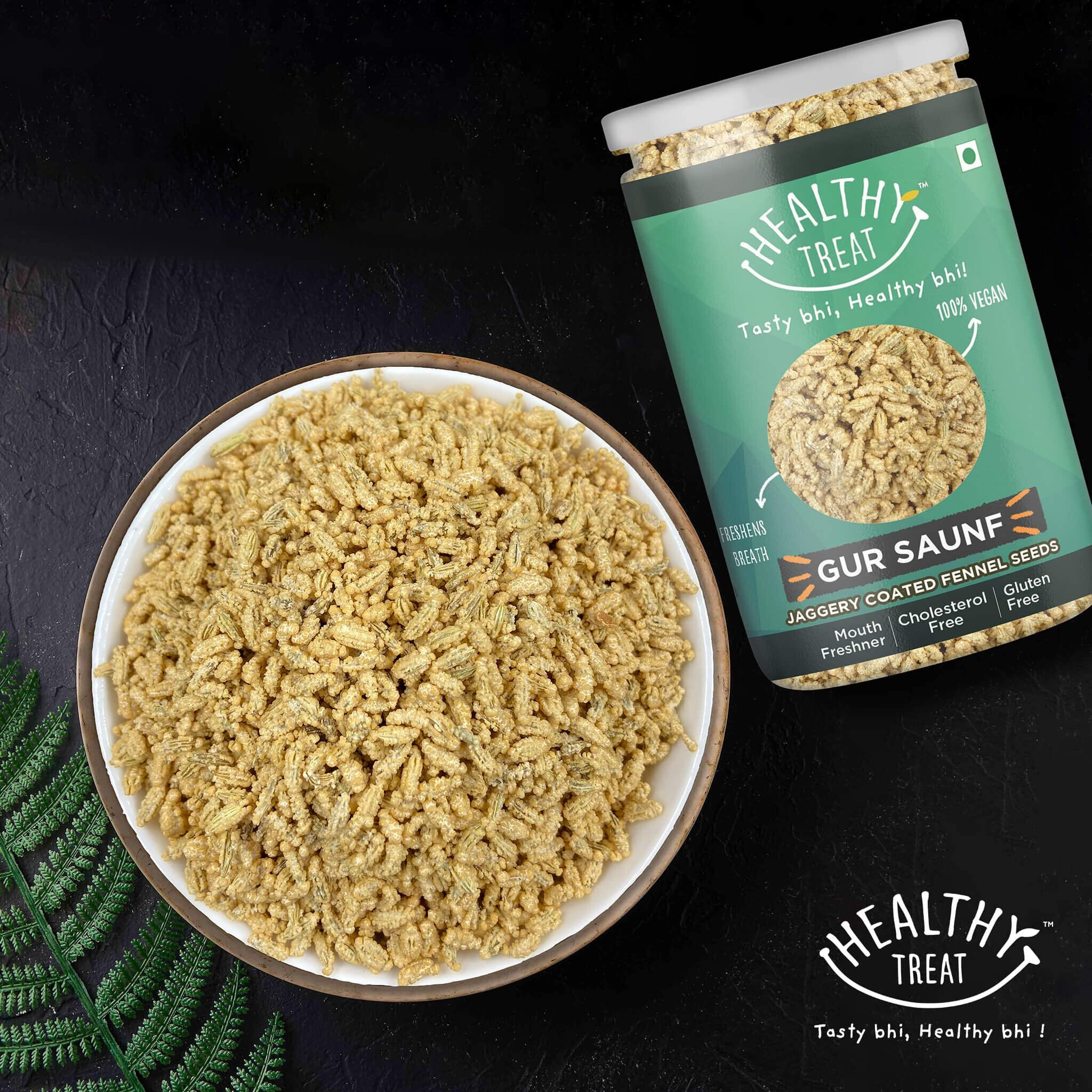 Healthy Treat Gur Saunf 200 Gm|Jaggery Coated Saunf|Gud Saunf|Jaggery Saunf|Jaggery Coated Fennel Seeds|Saunf Mouth Fresheners|Digestive,After-Meal|Traditional Mukhwas,Mouth Freshener Gur Saunf