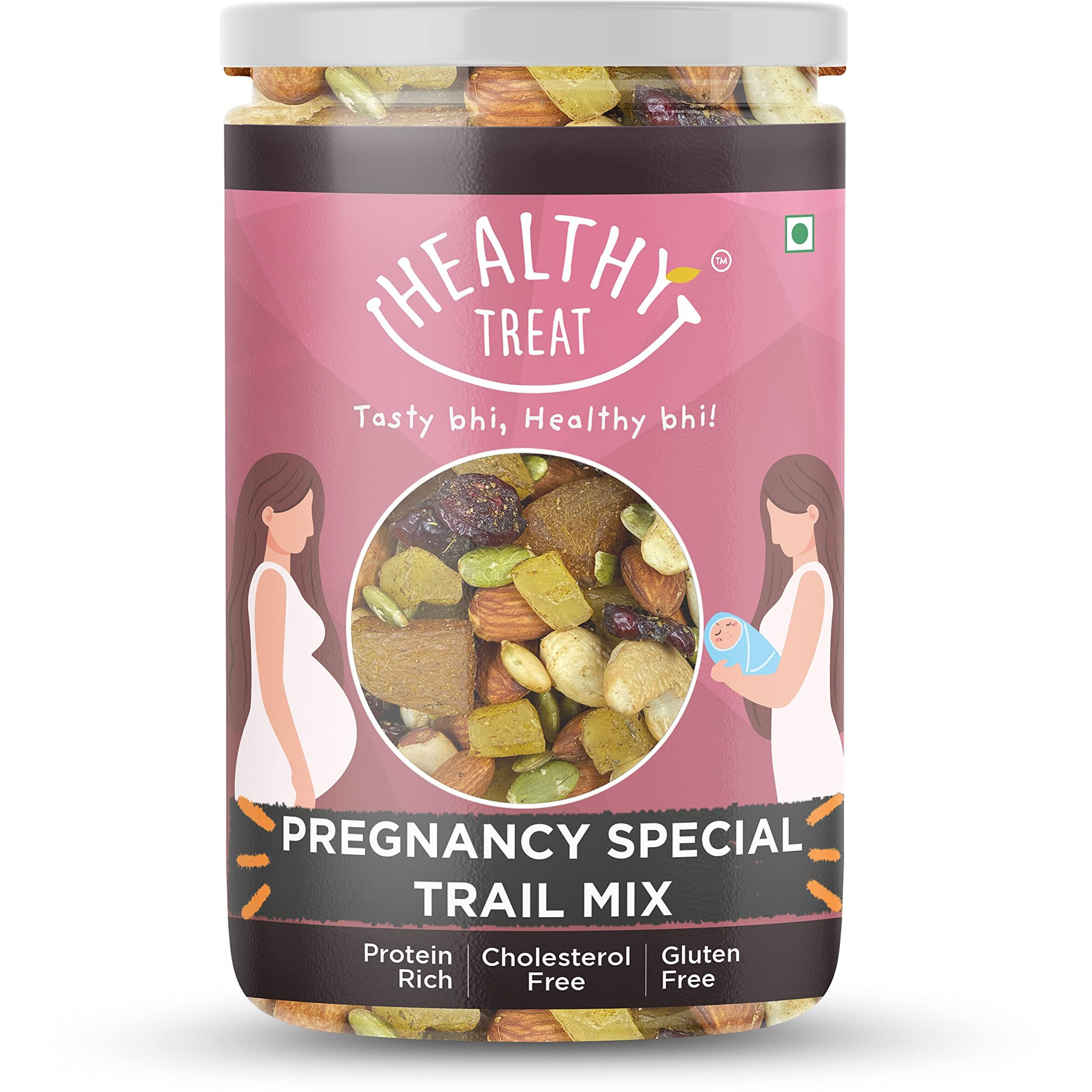 Pregnancy Special Trail Mix 250g | Nutritional Snack for Moms | 6+ Varieties like Almond, Cashew, Hazelnut, Dried Mango, Dried Apricot, Roasted Pumpkin Seed | Pregnancy food for women | Healthy Nutritious Pregnancy Snacks