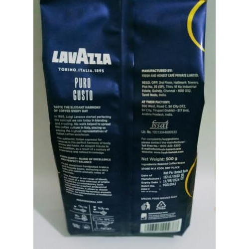 Lavazza Puro Gusto, Roasted Coffee Beans 500g | Medium Dark Roast