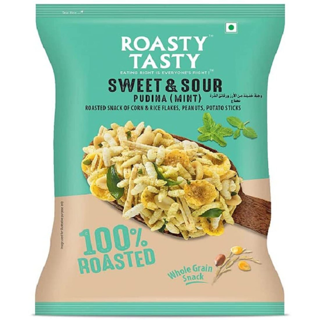 Roasty Tasty Roasted Sweet & Sour Mixture | Pudina | Healthy Snacks | Best Indian Tea Snack | Chivda | Namkeen Snacks | Diet Chiwda | Roasted Namkeen | Guilt Free | 200g